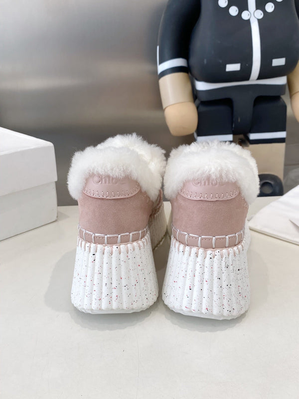 Chloe Nama Sneaker Pink Cowhide Wool 531605