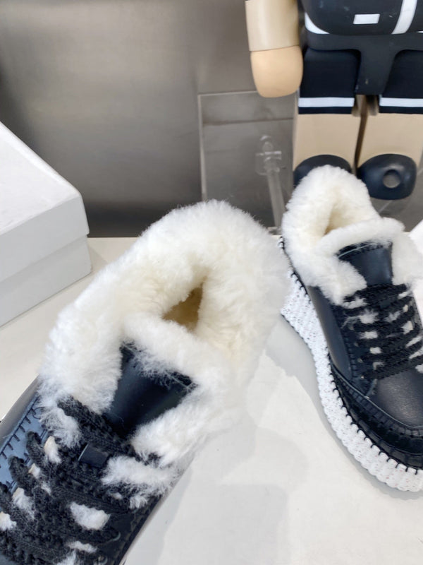 Chloe Nama Sneaker Black Cowhide Wool 531608