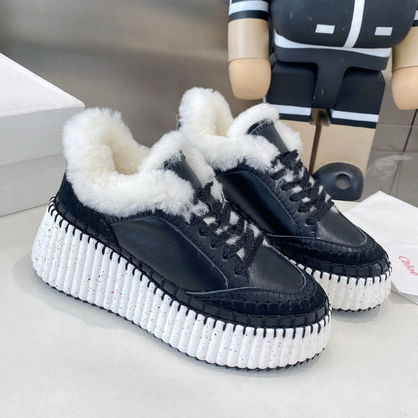 Chloe Nama Sneaker Black Cowhide Wool 531608