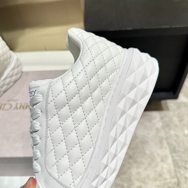 Jimmy Choo Diamond Maxi Platform Sneaker White Nappa Leather 538900