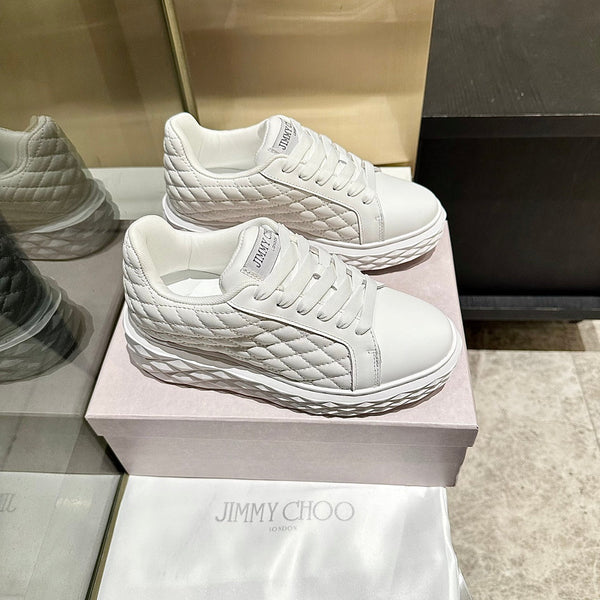 Jimmy Choo Diamond Maxi Platform Sneaker White Nappa Leather 538900