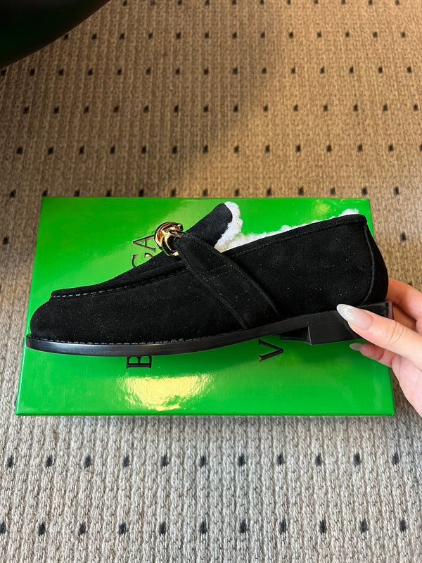 BV Astaire Loafer Black Shearing Suede 548542