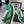 Baskets Pra 2025 vert et gris en cuir verni et maille 554582