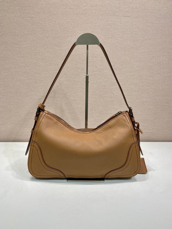 Prada Aimèe Large Shoulder 36cm Bag Brown Cowhide