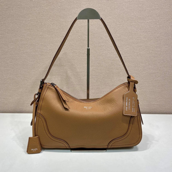 Prada Aimèe Large Shoulder 36cm Bag Brown Cowhide