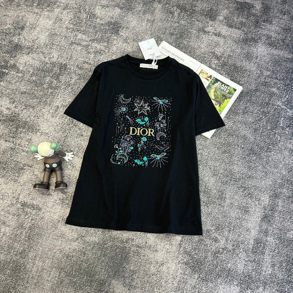 CD SS26 Astral Flowers Motif T-Shirt Cotton 350831