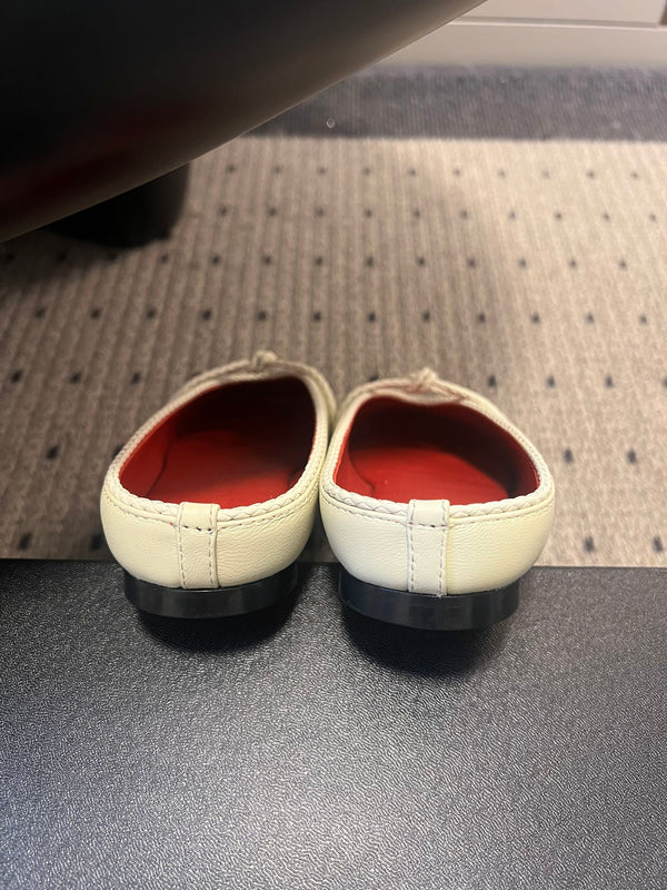BV 26s Flats Mules Cream White Calfskin