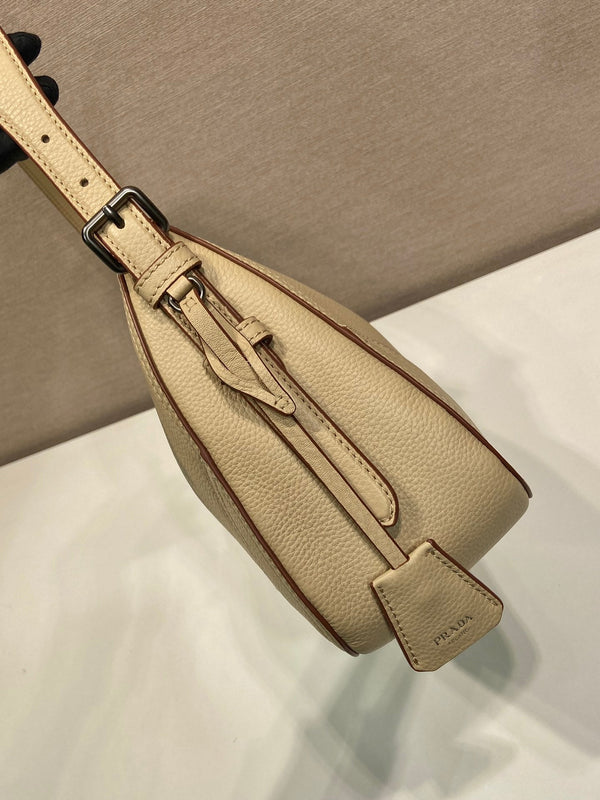 Prada Aimèe Large Shoulder 36cm Bag Light Beige Cowhide