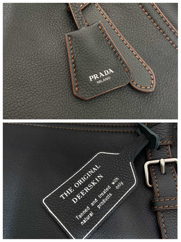 Prada Large Tote Bag 38cm Black Leather