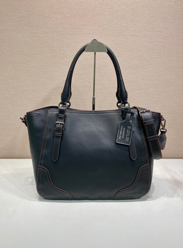 Prada Large Tote Bag 38cm Black Leather