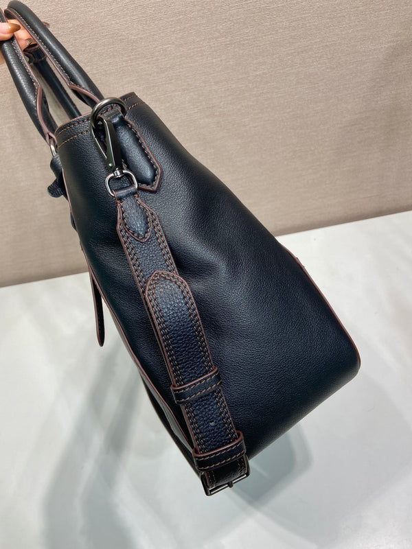 Prada Large Tote Bag 38cm Black Leather