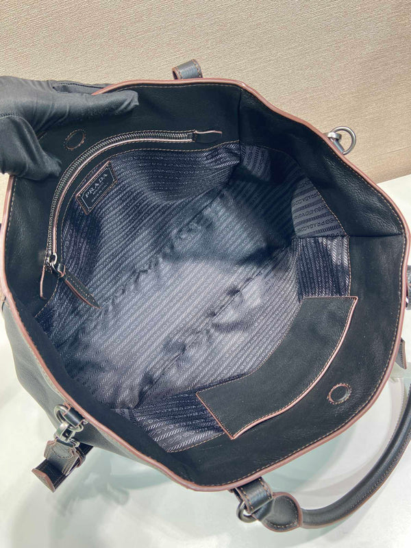 Prada Large Tote Bag 38cm Black Leather