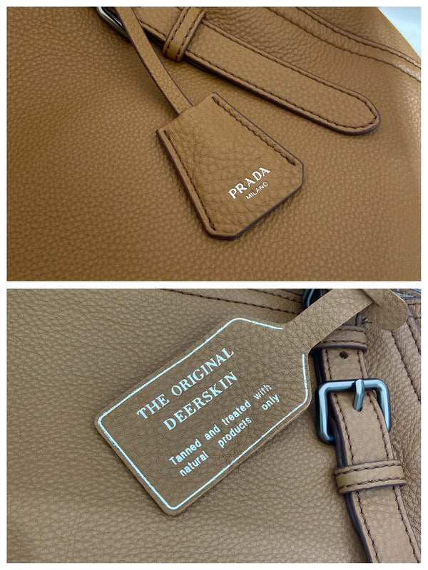 Prada Large Tote Bag 38cm Brown Leather