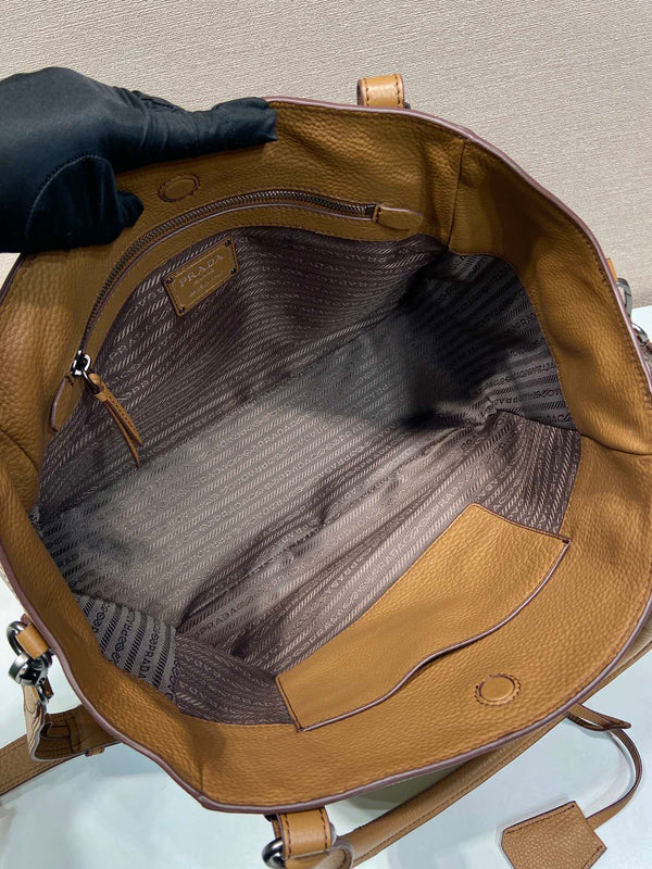 Prada Large Tote Bag 38cm Brown Leather