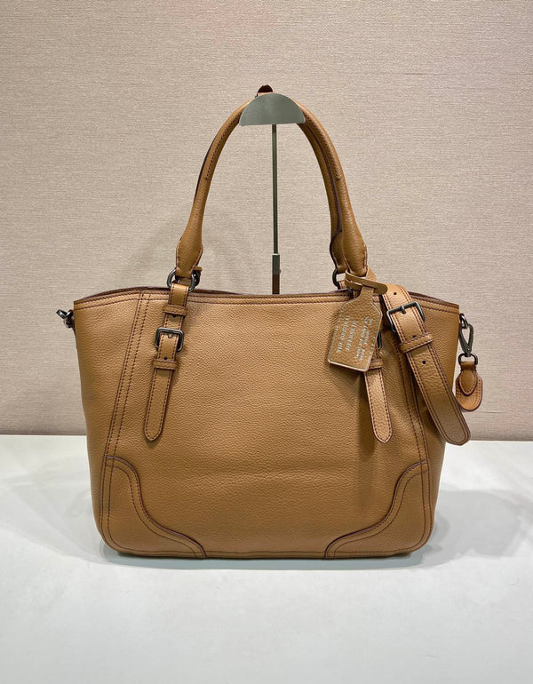 Prada Large Tote Bag 38cm Brown Leather