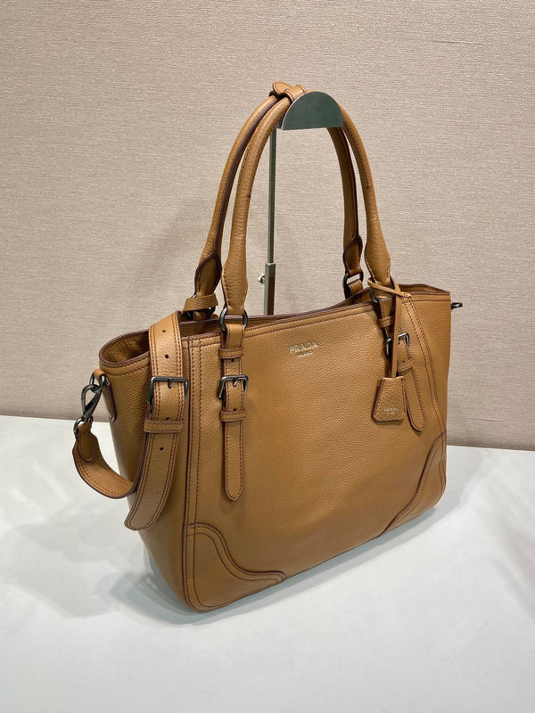 Prada Large Tote Bag 38cm Brown Leather