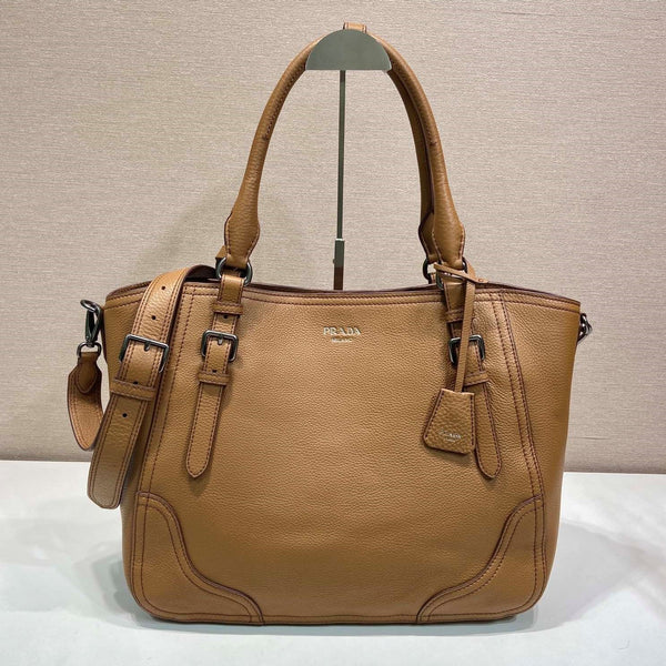 Prada Large Tote Bag 38cm Brown Leather