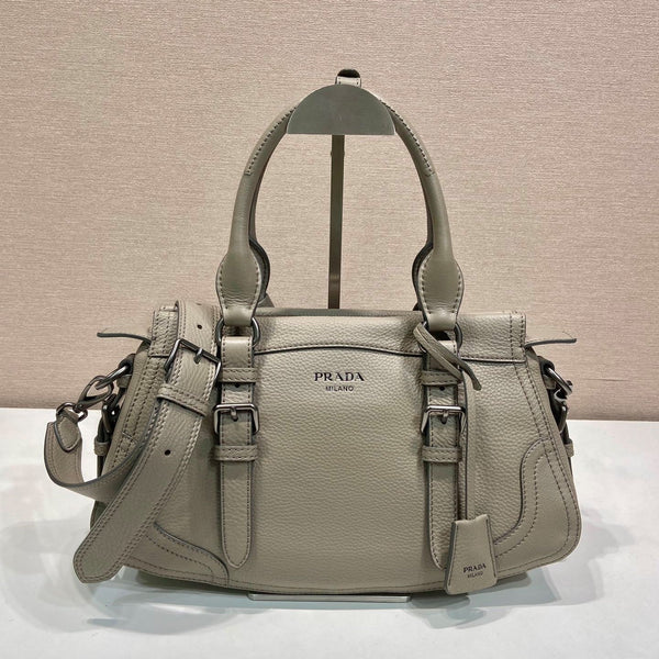 Prada Large Tote Bag 35cm Taupe Leather
