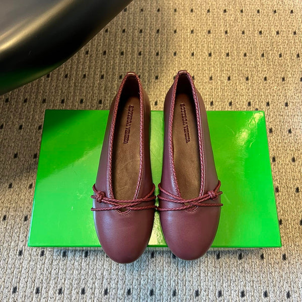 BV 26s Espadrille Ballet Flats Dark Red Lambskin