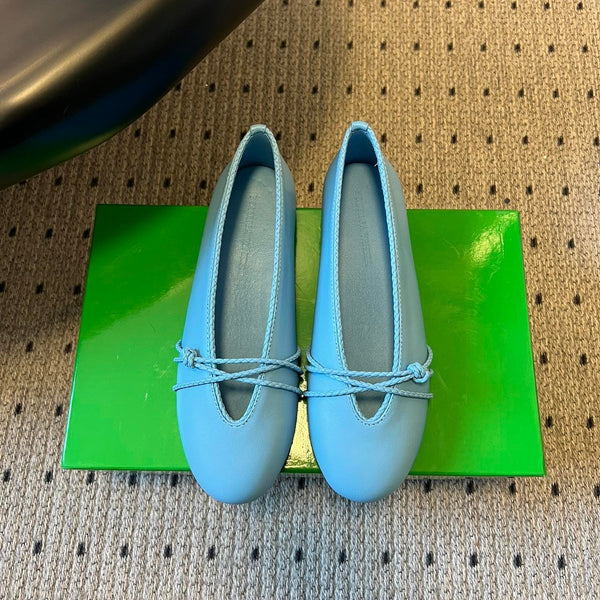 BV 26s Espadrille Ballet Flats Blue Lambskin