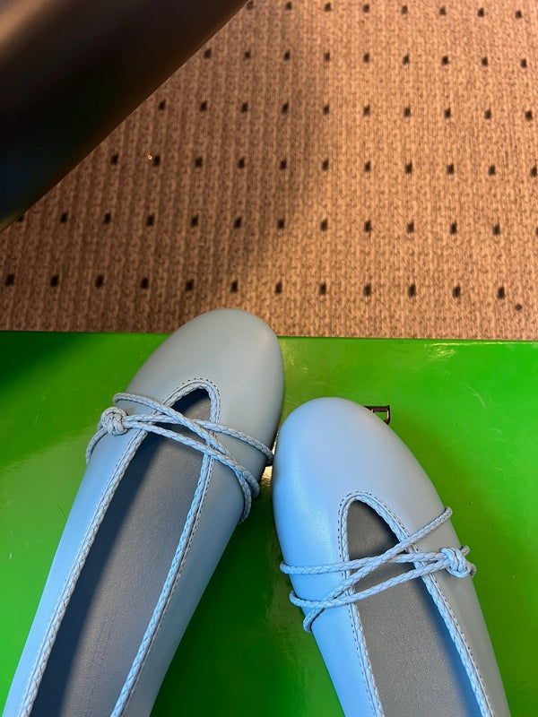 BV 26s Espadrille Ballet Flats Blue Lambskin