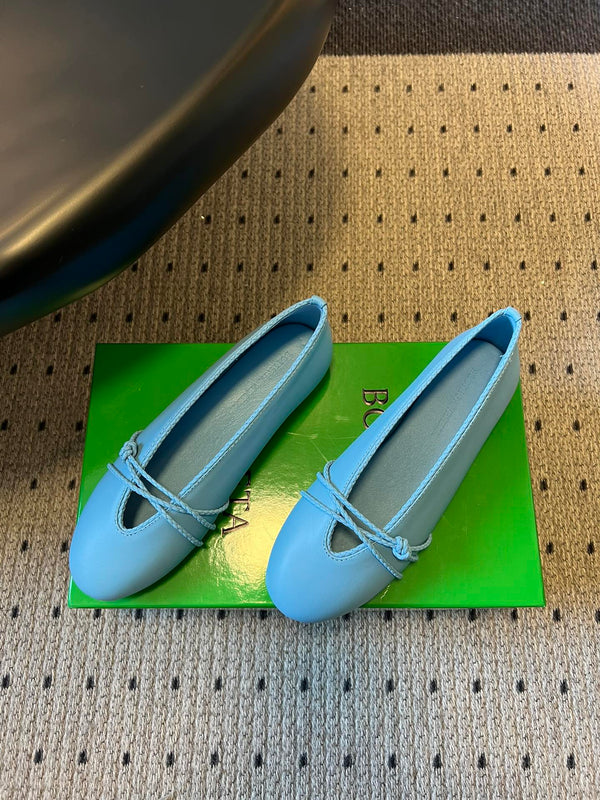 BV 26s Espadrille Ballet Flats Blue Lambskin