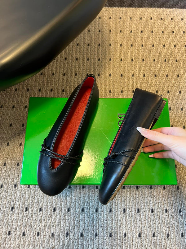 BV 26s Espadrille Ballet Flats Black Lambskin