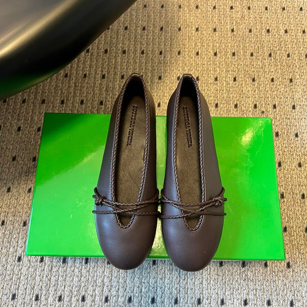 BV 26s Espadrille Ballet Flats Chocolate Lambskin