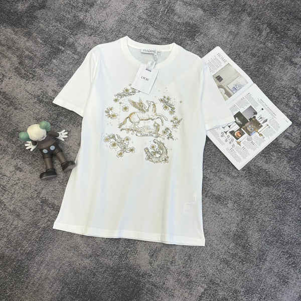 T-shirt CD SS26 motif Pégase en coton 350855