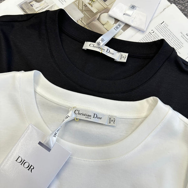 CD SS26 Stylish Brand Lettering T-Shirt Cotton 350551