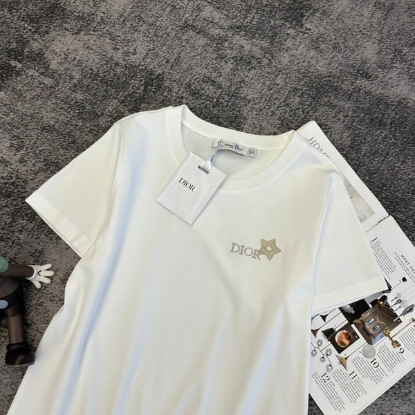CD SS26 Stylish Brand Lettering T-Shirt Cotton 350551