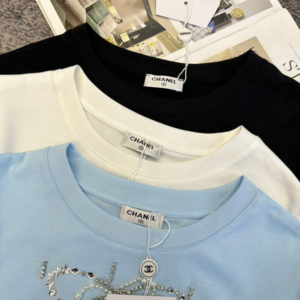 CC SS26 Crystal-Embellished Ribbon T-Shirt Cotton 350640