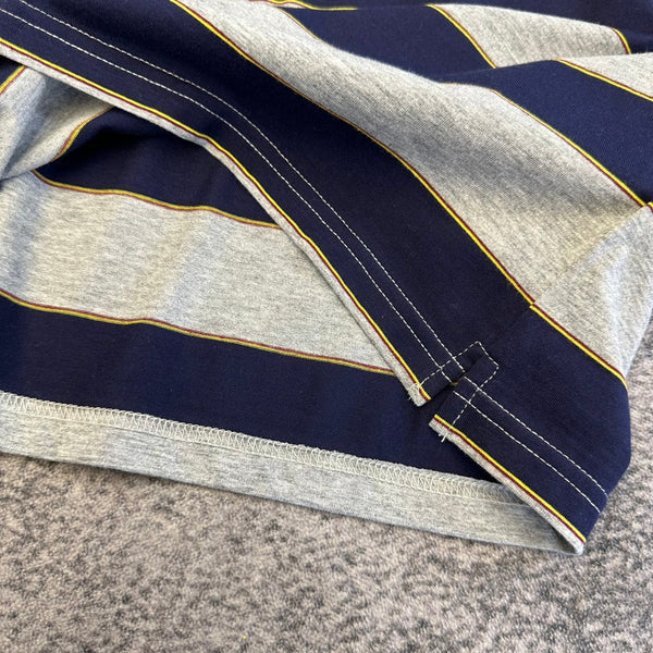 Miu PE26 Polo rayé noir gris coton 350879