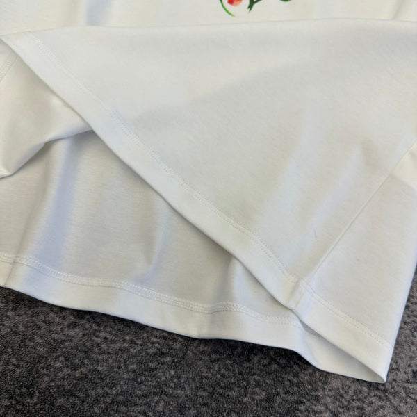 CD SS26 T-shirt à manches courtes Cœur floral en coton 350887