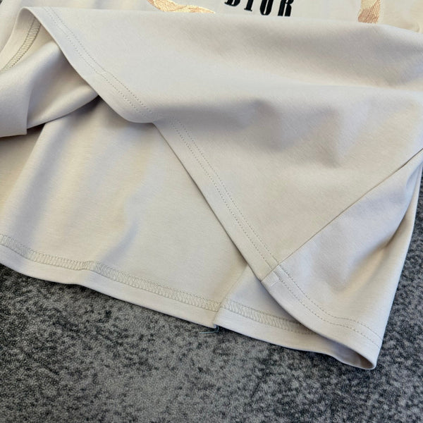 CD SS26 Book Cover Oversized T-Shirt Beige Cotton 350726