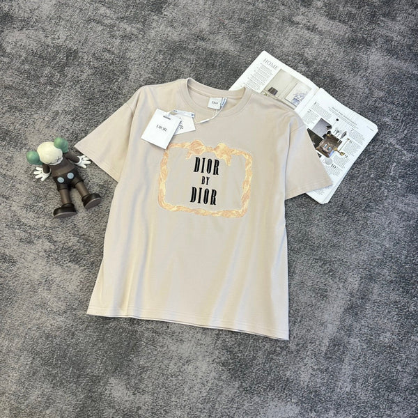 CD SS26 Book Cover Oversized T-Shirt Beige Cotton 350726