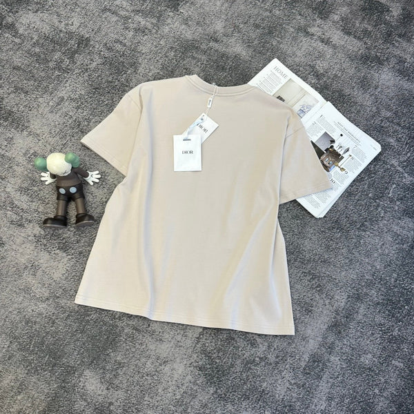 CD SS26 Book Cover Oversized T-Shirt Beige Cotton 350726