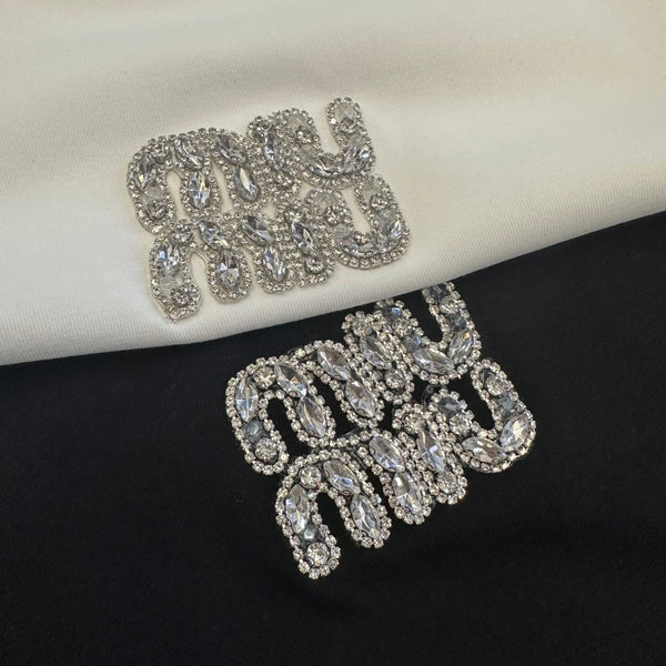 T-shirt Miu PE26 brodé logo cristaux Coton 350561