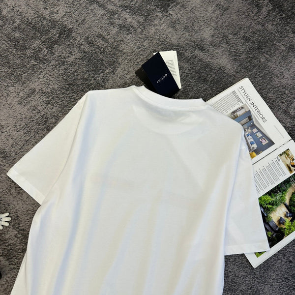 GG SS26 Logo Print Cotton T-shirt White Cotton 350534