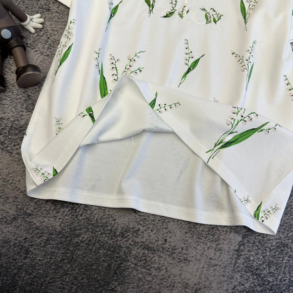 T-shirt CD SS26 Lily Of The Valley en coton blanc 350673