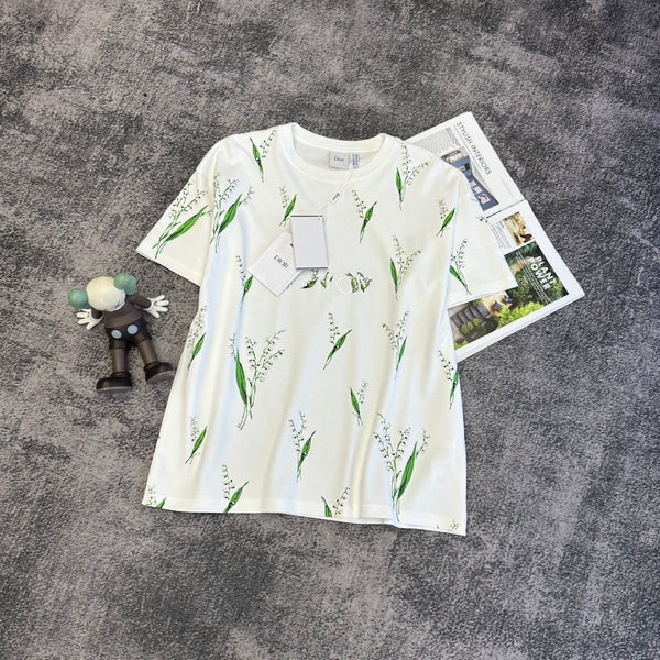 T-shirt CD SS26 Lily Of The Valley en coton blanc 350673