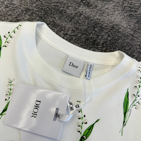 T-shirt CD SS26 Lily Of The Valley en coton blanc 350673