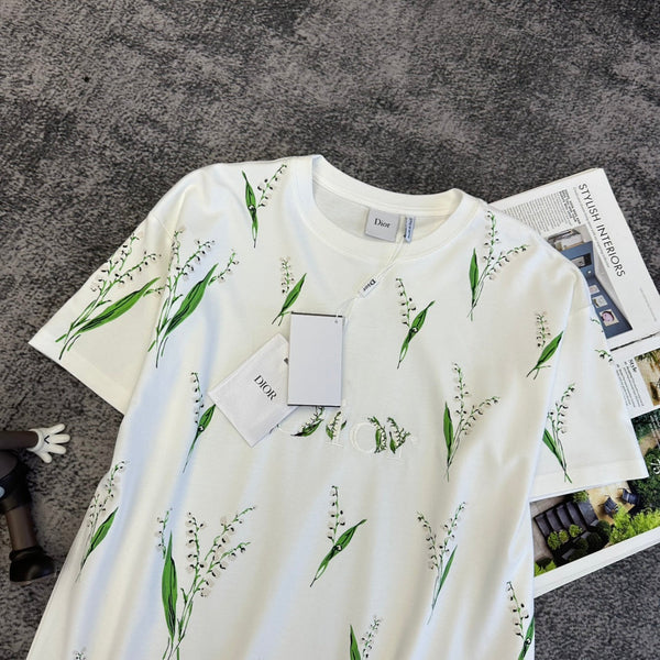 T-shirt CD SS26 Lily Of The Valley en coton blanc 350673