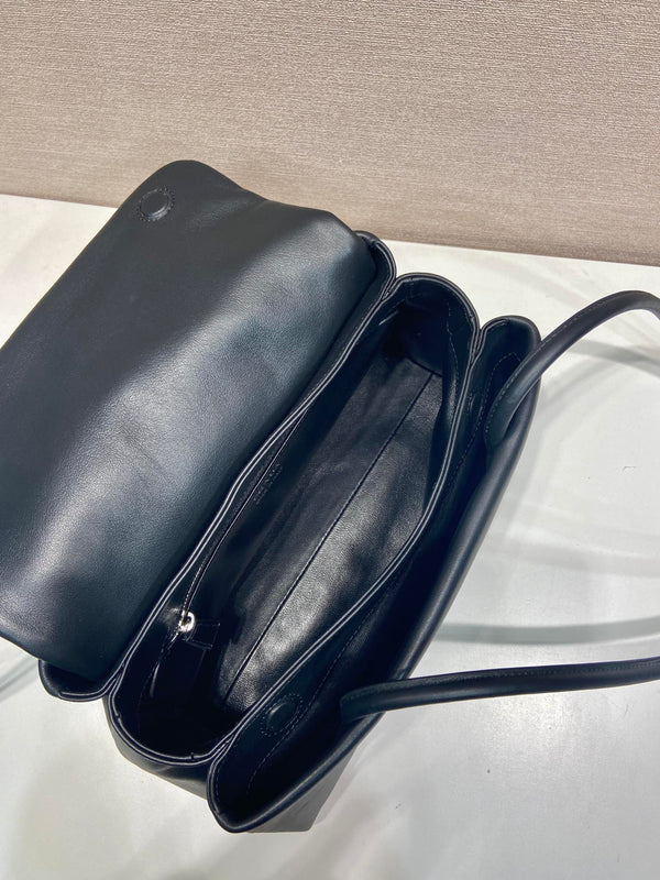 Prada Passage Medium Bag 28cm Black Leather Re-Nylon