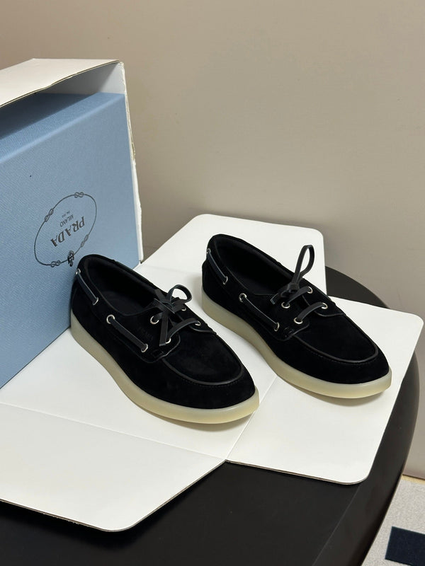 Prad 2026 Lace Up Boat Shoes Suede 151260