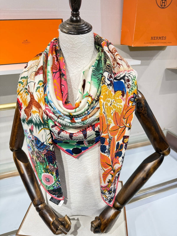 HM 2026 Rewilding Nature Scarf 140cm Cashmere Silk 217528