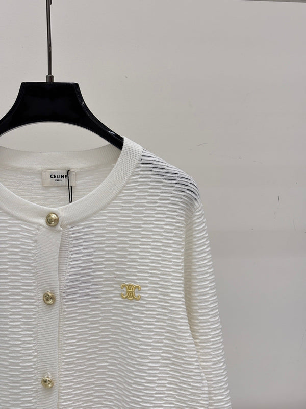 CE 2026 Hollow-out Knit Cardigan With Metal Buttons 431811
