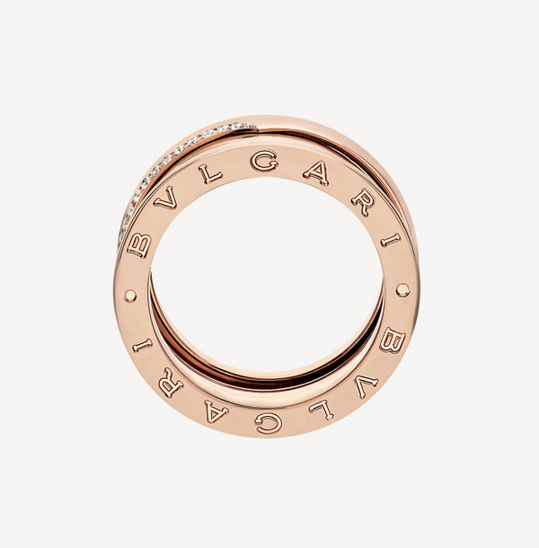 ANELLO ZERO 1 A TRE FASCE CON DIAMANTI DEMI-PAVED SUI BORDI