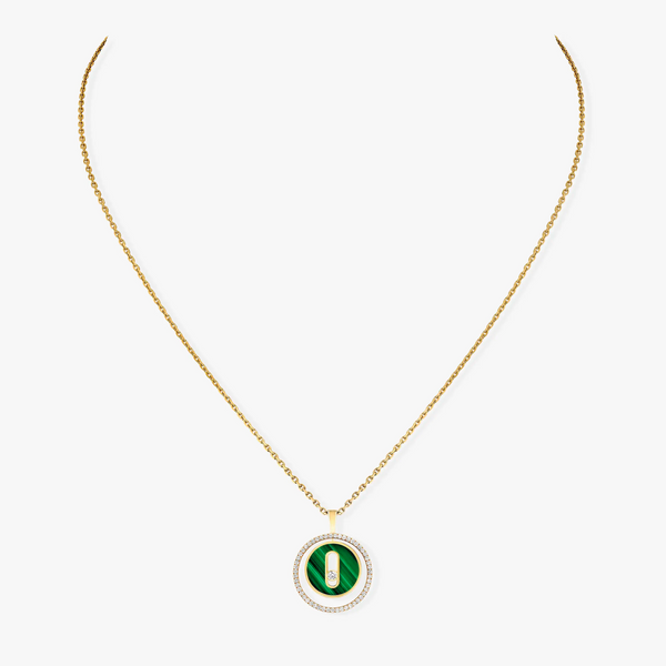 LUCKY MOVE 1 DIAMOND MALACHITE GOLD DIAMOND NECKLACE