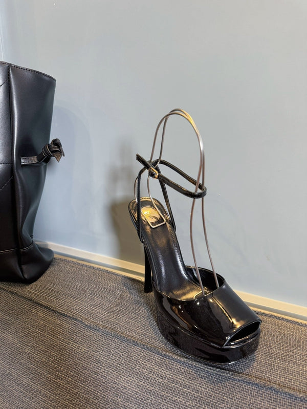 YSL 26S Platform Sandals 150 Mm Patent Calfskin